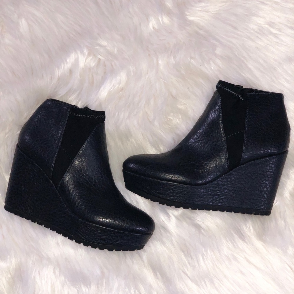 Black platform booties